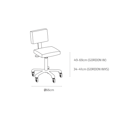 Σκαμπό πεντικιούρ Gordon xs
