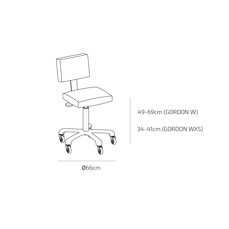 Σκαμπό πεντικιούρ Gordon xs