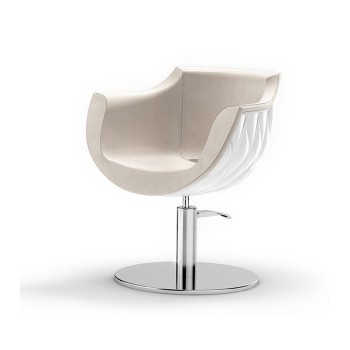 Πολυθρόνα Pearl White inox base