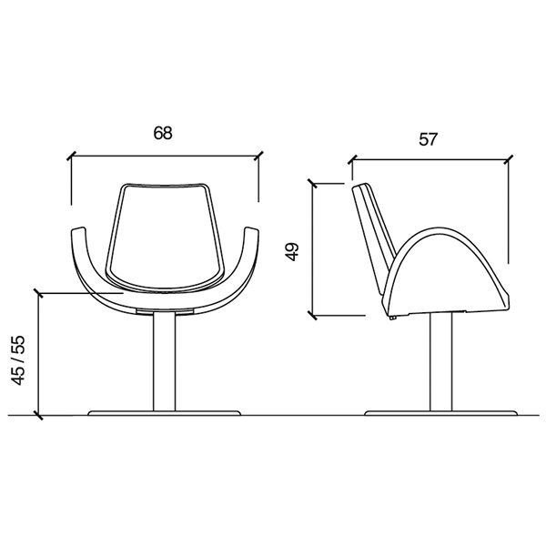 Πολυθρόνα Alipes black inox base